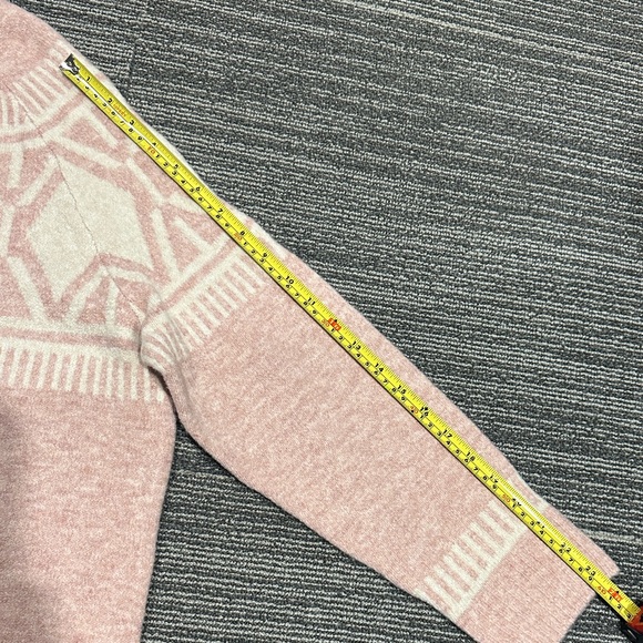 For The Republic Wool Blend Blush Combo Fair Isle Geometric Sweater in Large - Picture 7 of 8